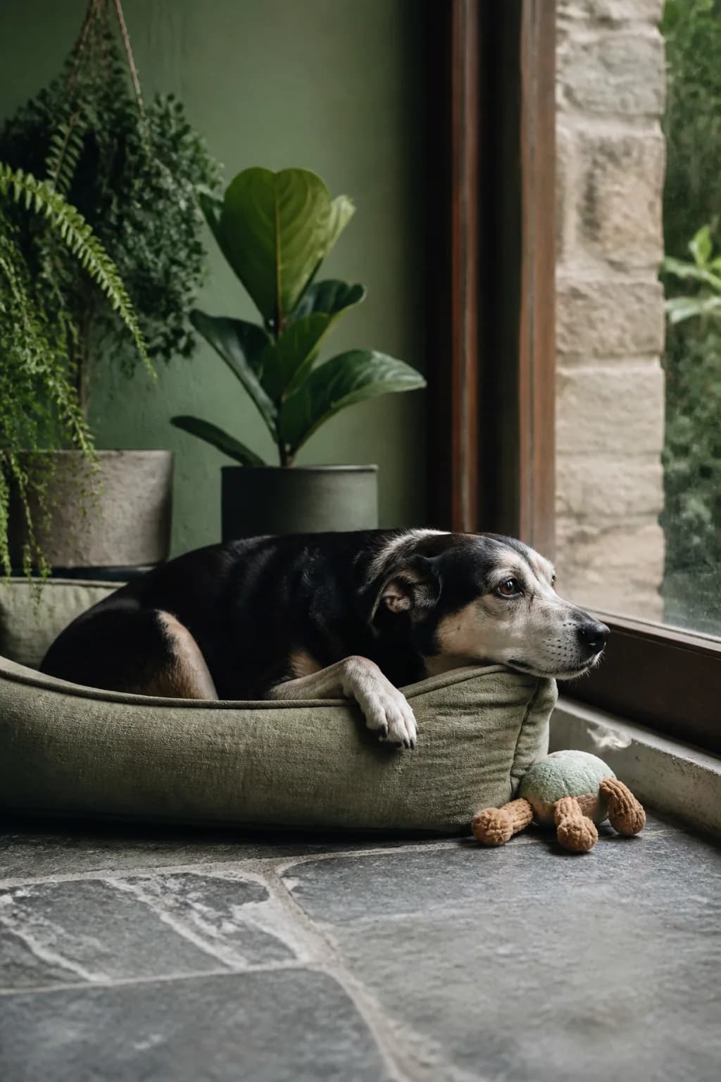 Cachorro descansando em seu lugar preferido da casa